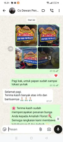 Testimonial Papan Bunga Pernikahan lippo cikarang